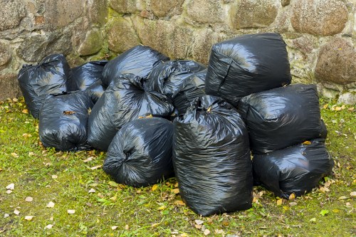 Recycling bins with segregated construction waste